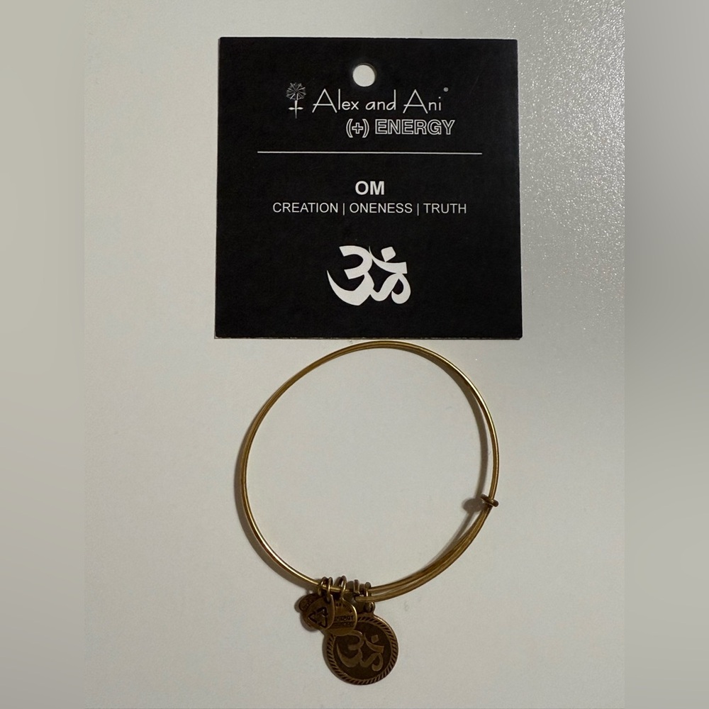 Alex and Ani Gold OM Charm Bracelet